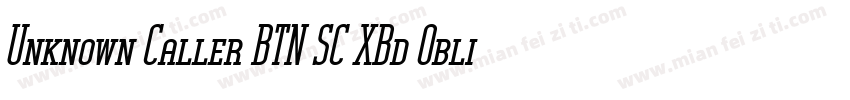 Unknown Caller BTN SC XBd Oblique字体转换